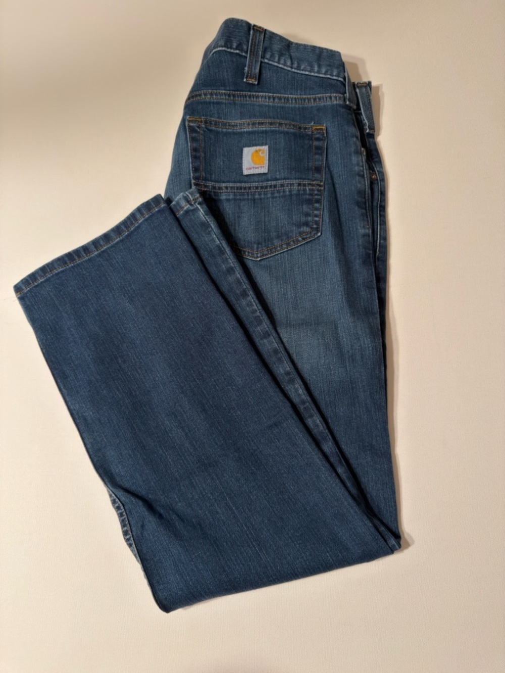EUC Men's Carhartt Men’s Blue Denim Work Jeans 34x30 (KB4)